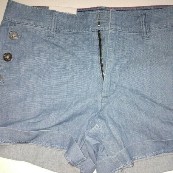 Tommy Hilfiger Women's Flex 5 in Classic Stretch Shorts Blue Denim Size 4 - Picture 3 of 9